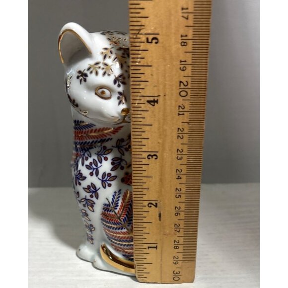 Japanese Imari Neko Cat Figurine Handpainted Vintage Porcelain - Picture 7 of 8